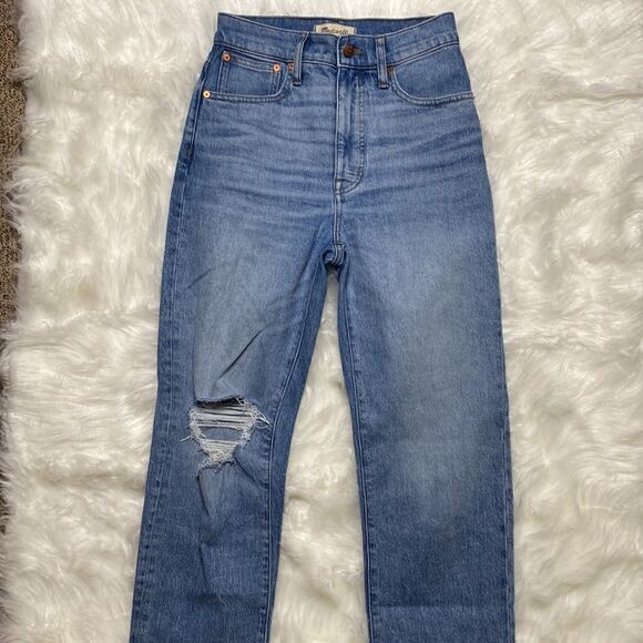Madewell Distressed PVJ Straight jean in size 25 in Reinhart Wash - Picture 5 of 16